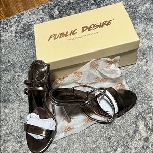 Public Desire Metallic Heeled Sandals